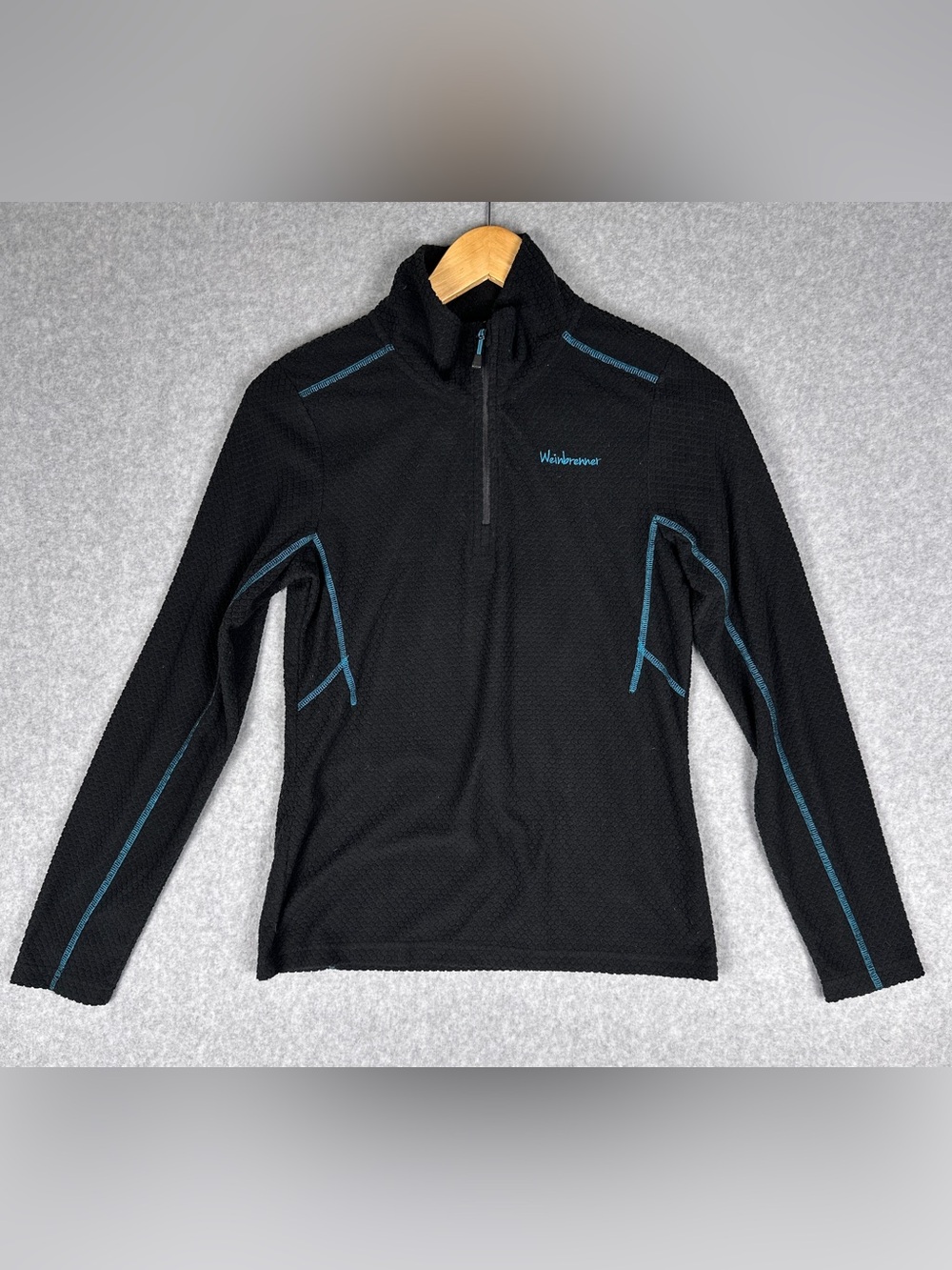 Weinbrenner Womens Small Black Fleece 1/4 Zip Pullover Outdoor Hiking